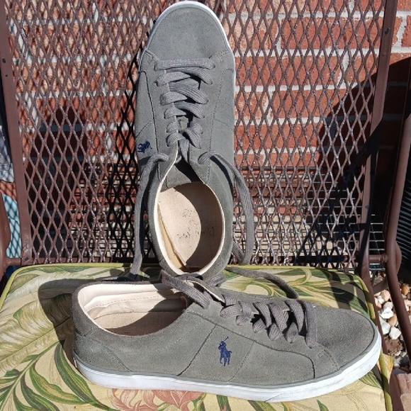 Polo Ralph Lauren Charcoal Canvas Sneakers - Picture 1 of 11